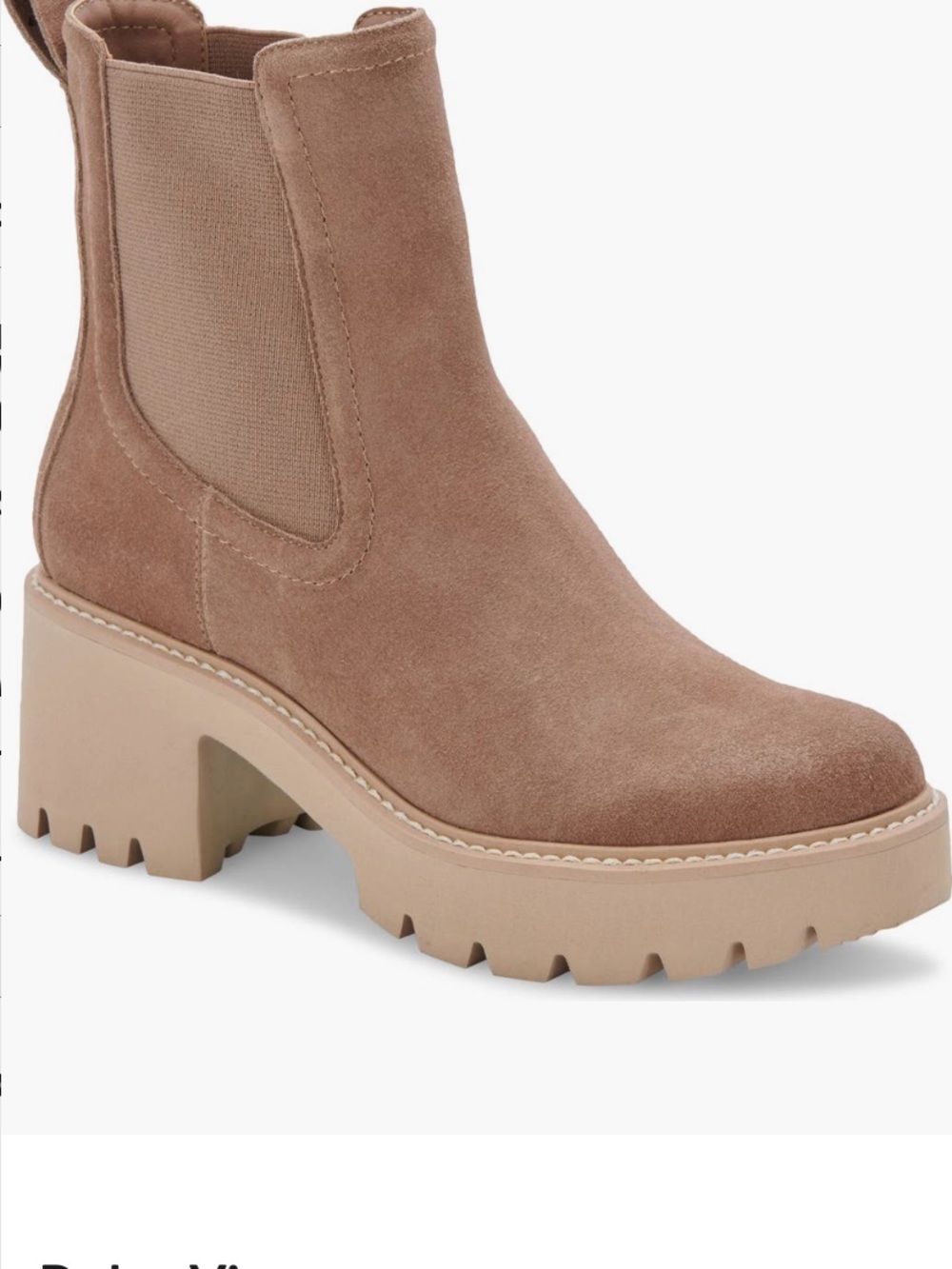 Dolce Vita Hawk Suede Platform Chelsea Boot in Taupe - Women